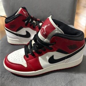 Jordan Red and White High-Top Sneakers